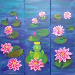 Srčni žabec (Akril, 3x 20x60 - 2020) - Jana Kosec